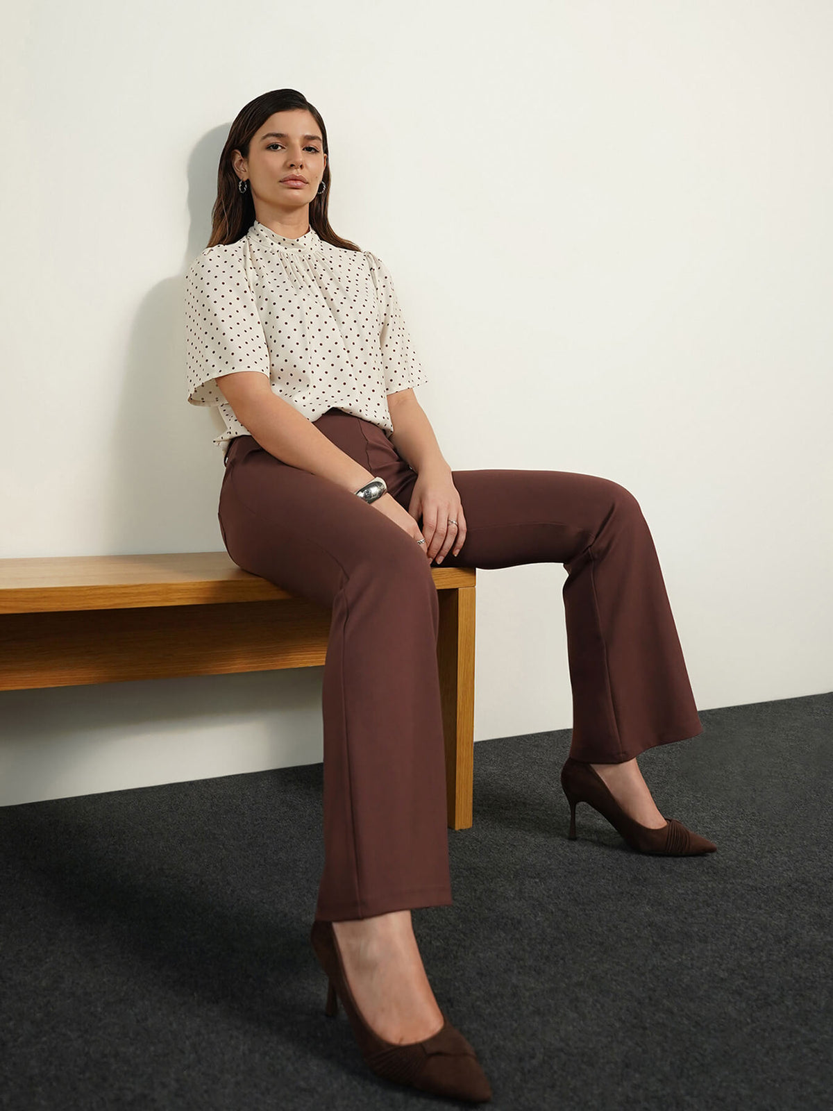 Livin Fit and Flare Pants - Brown