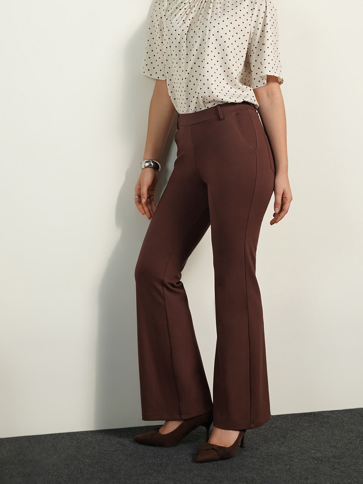 Livin Fit and Flare Pants - Brown