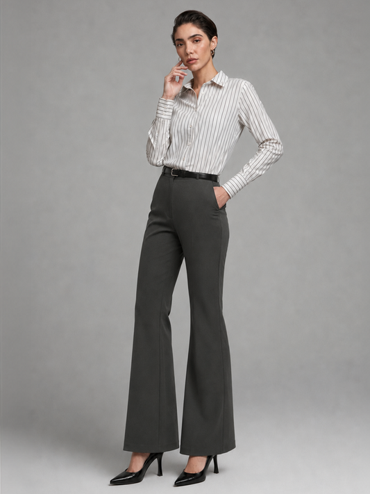 Livin Flared Pants - Dark Grey