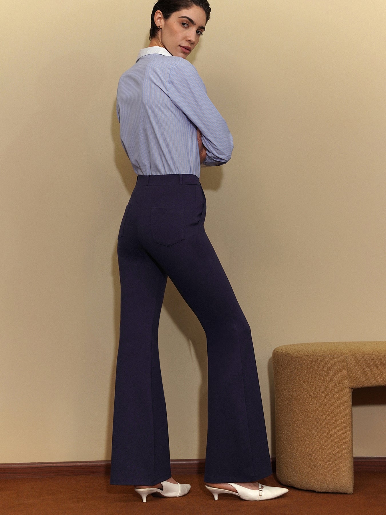 Livin Flared Pants - Navy