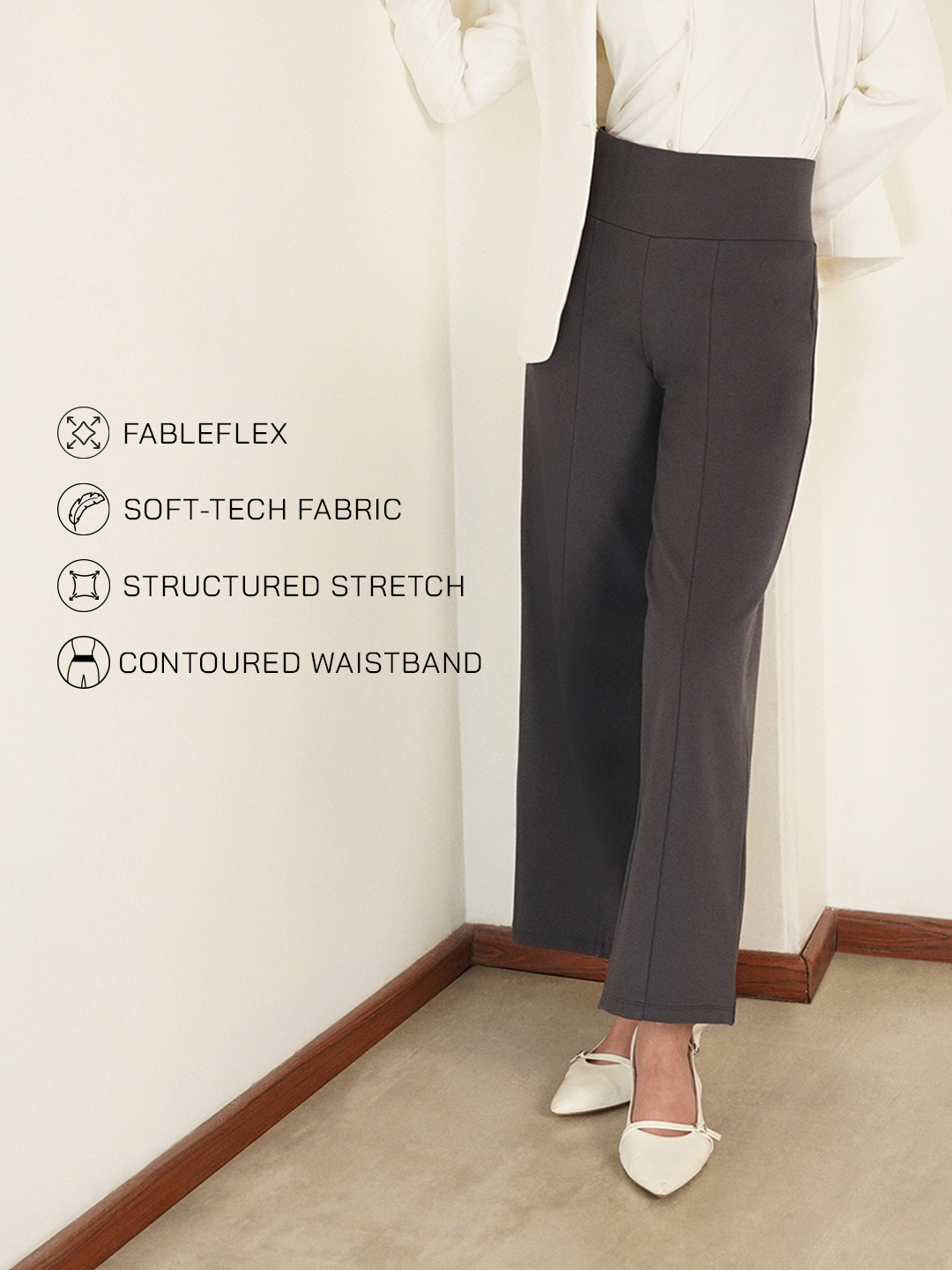 Livin Ultra Wideleg Tummy Tucker Pants - Dark Grey