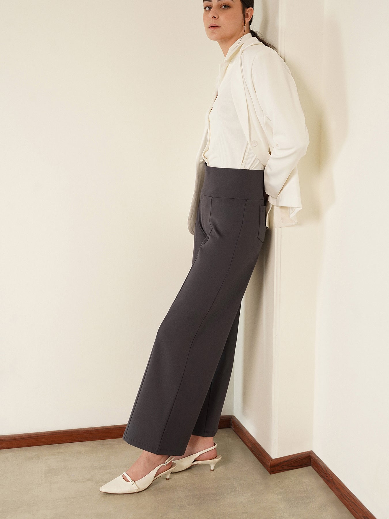 Livin Ultra Wideleg Tummy Tucker Pants - Dark Grey