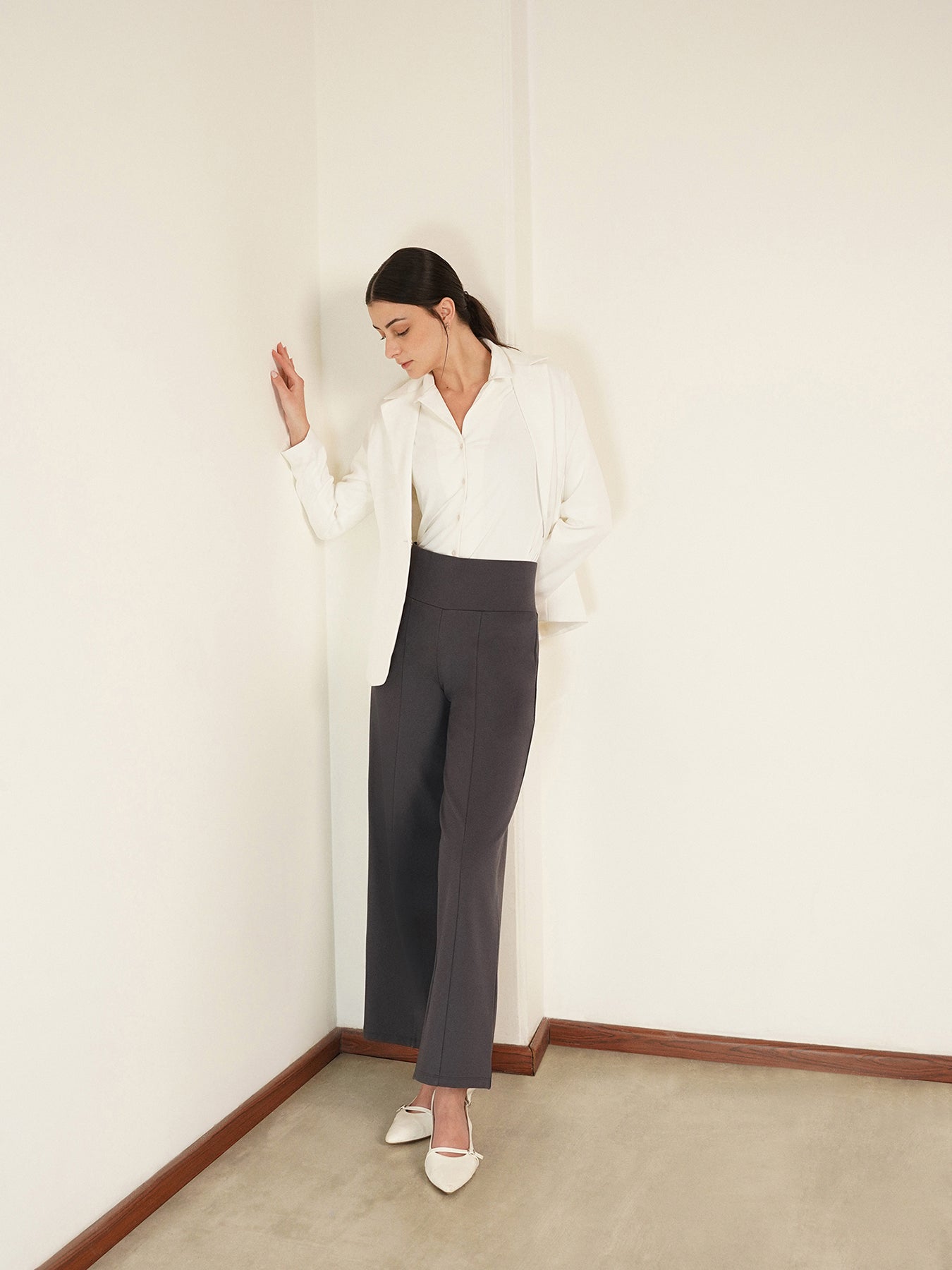 Livin Ultra Wideleg Tummy Tucker Pants - Dark Grey