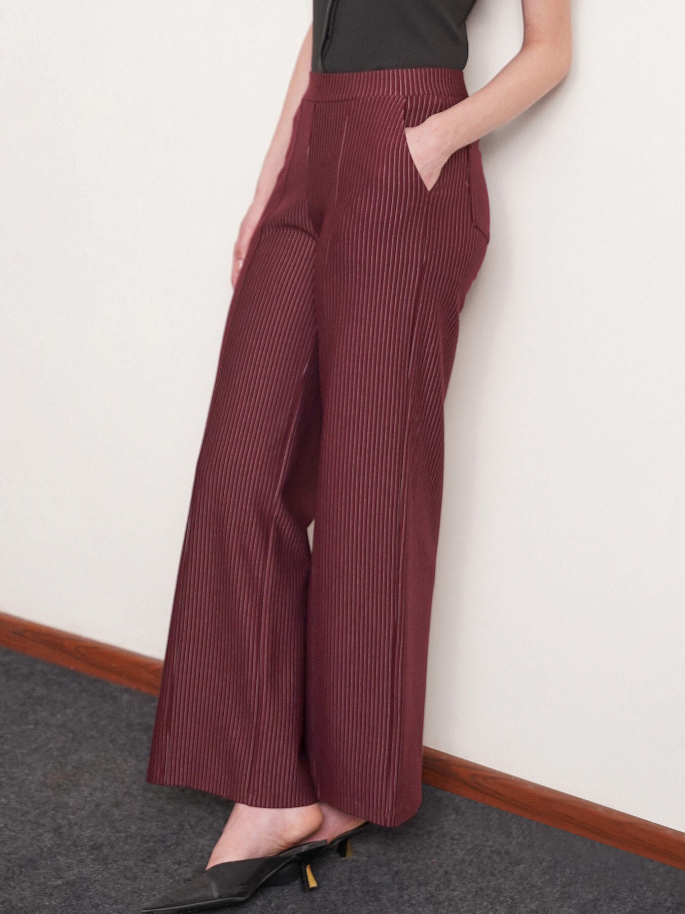 Livin Ultra Wideleg Pants - Wine