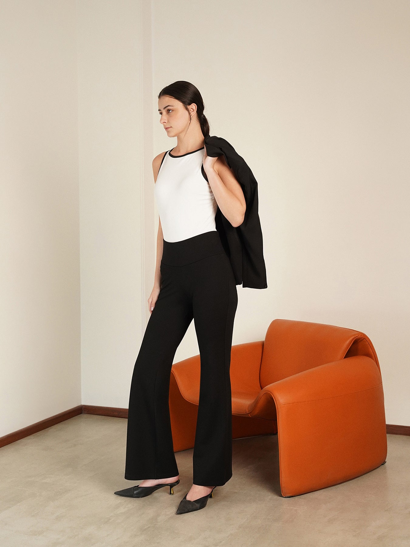 Livin Flared Tummy Tucker Pants - Black