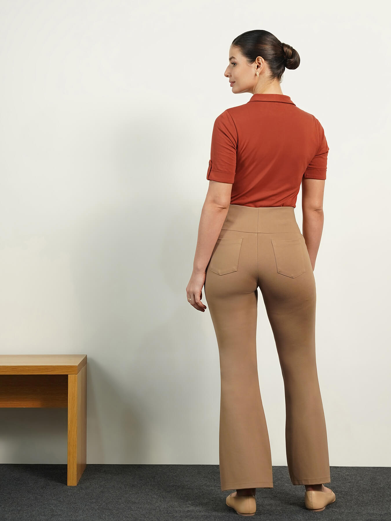 Livin Fit and Flare Tummy Tucker Pants - Dark Beige