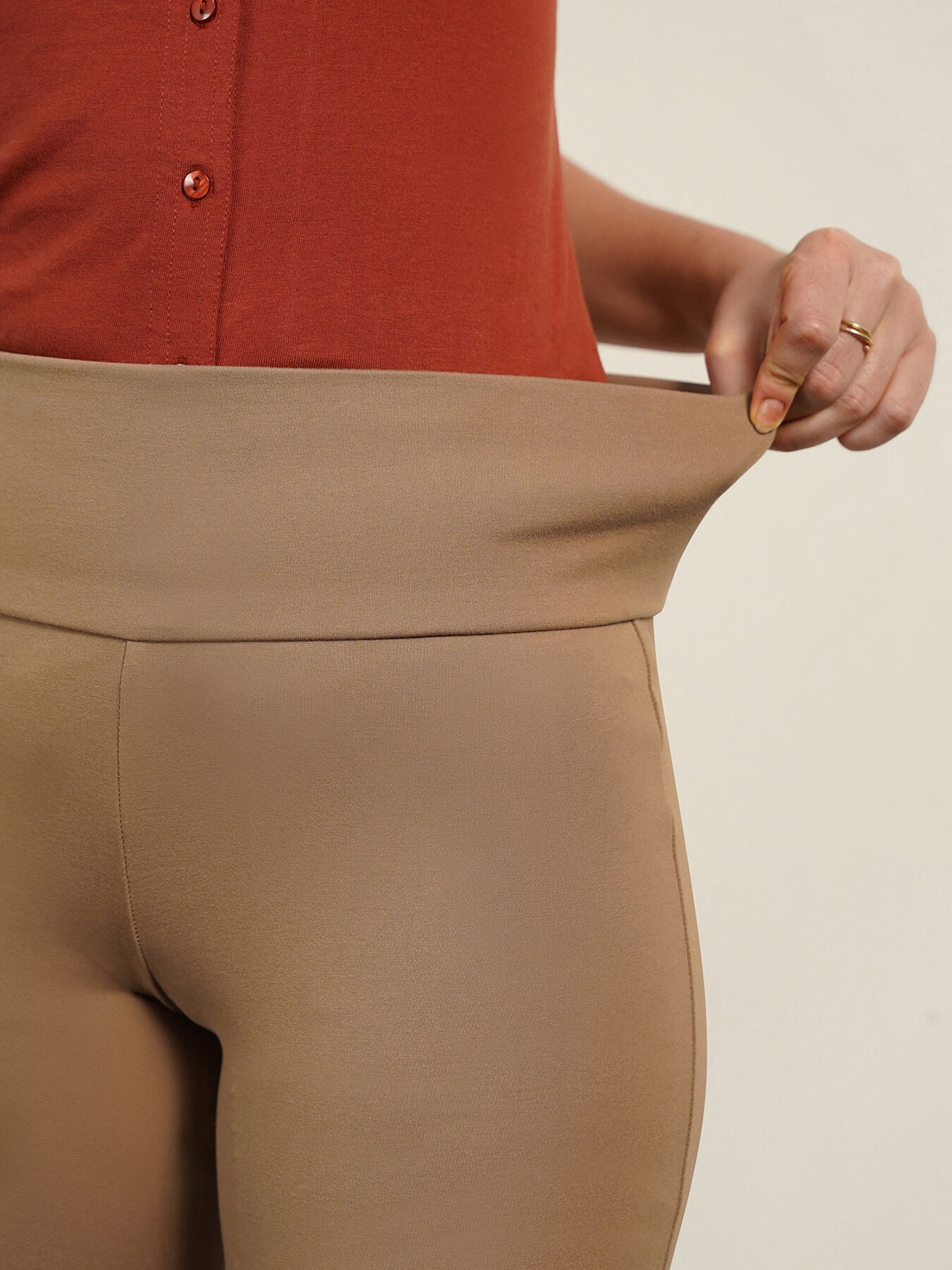 Livin Fit and Flare Tummy Tucker Pants - Dark Beige
