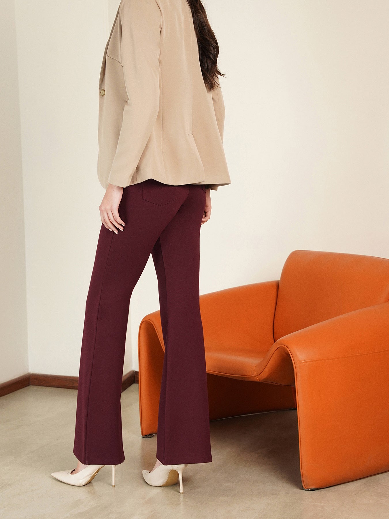 Livin Flared Tummy Tucker Pants - Wine