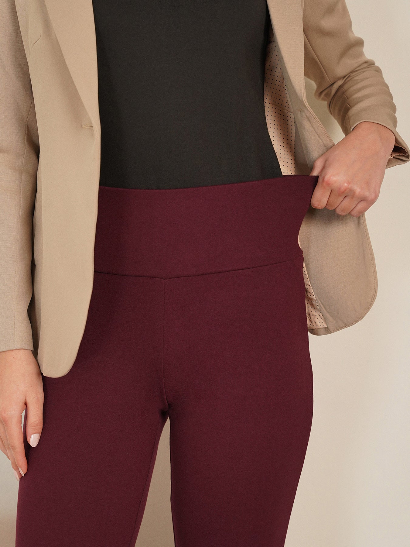 Livin Flared Tummy Tucker Pants - Wine