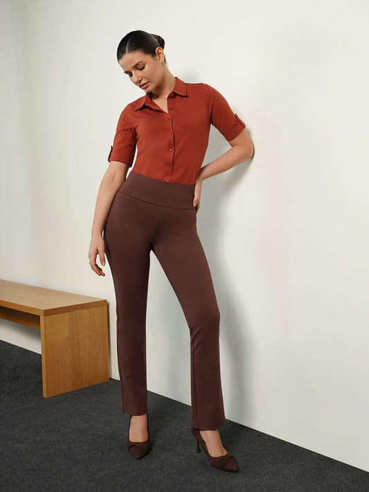 Livin Tummy Tucker Bootcut Pants - Brown