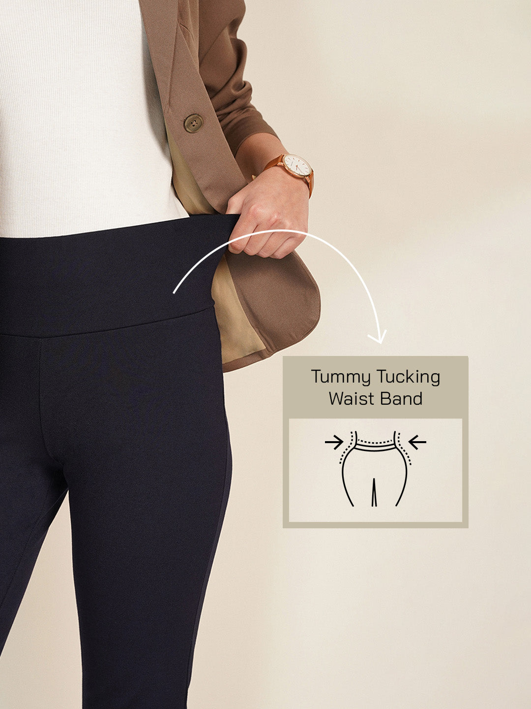 Livin Bootcut Tummy Tucker Pants - Navy
