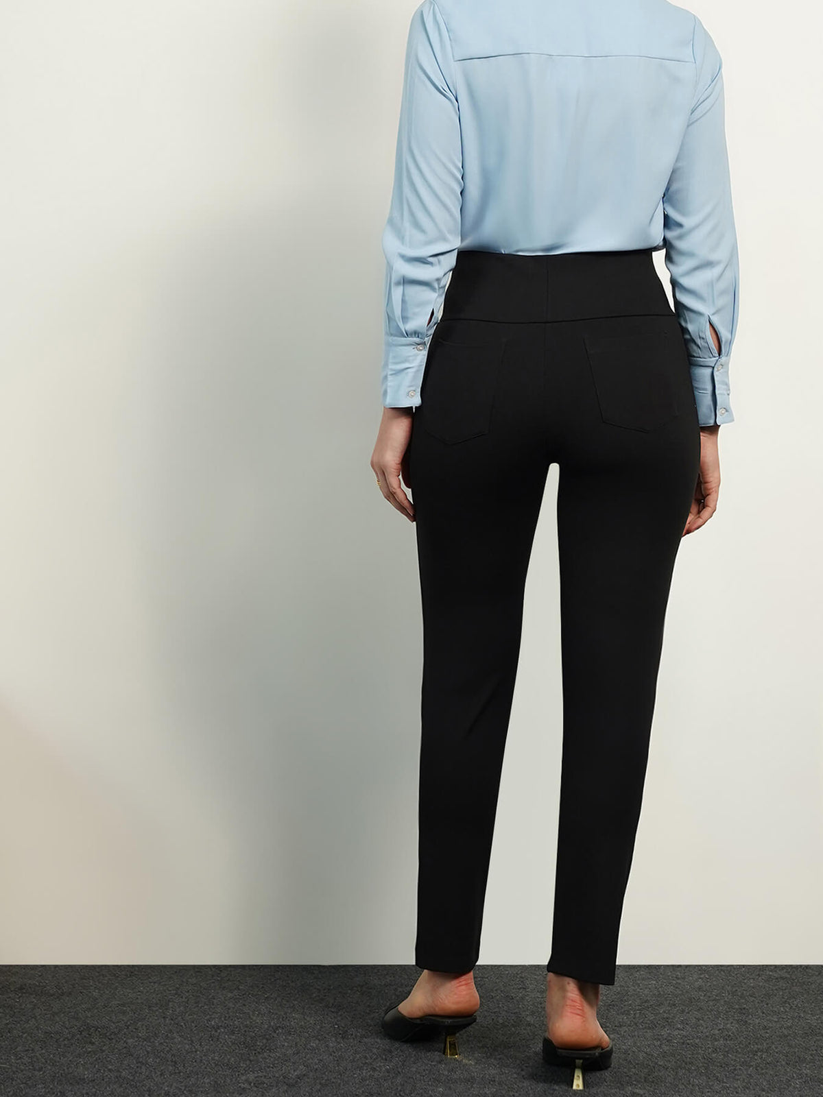 Livin Tummy Tucker Straight Fit Pants - Black