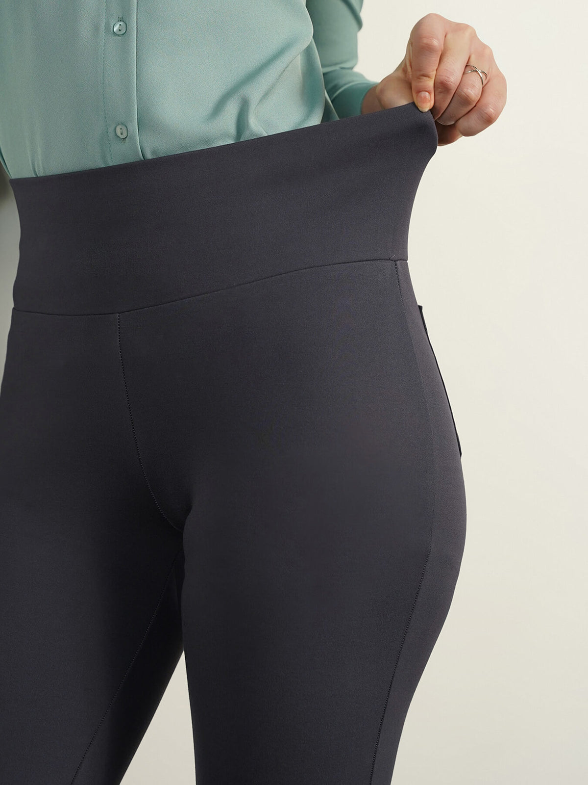 Livin Straight Fit Tummy Tucker Pants - Dark Grey