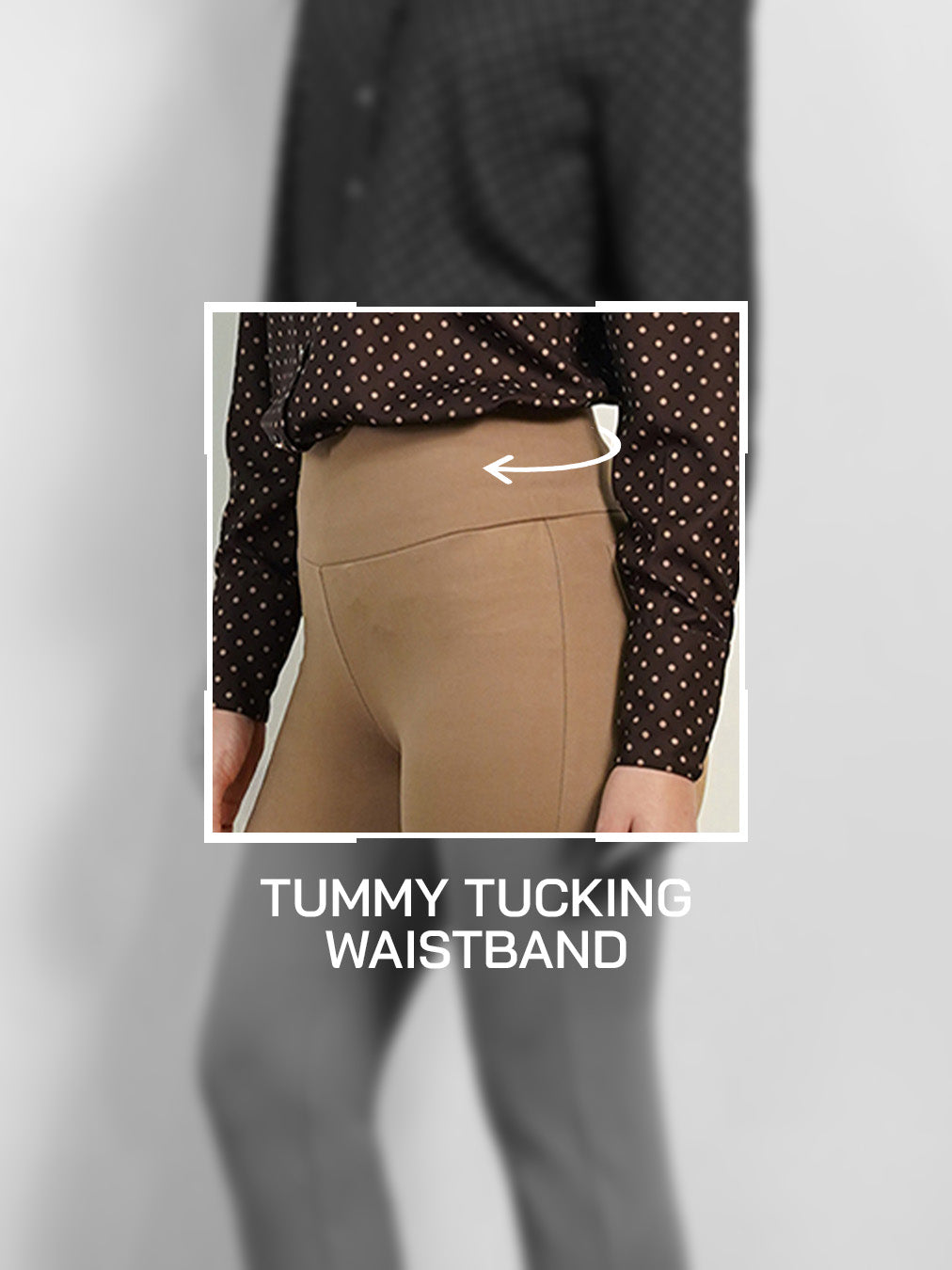 Livin Tummy Tucker Straight Fit Pants- Dark Beige