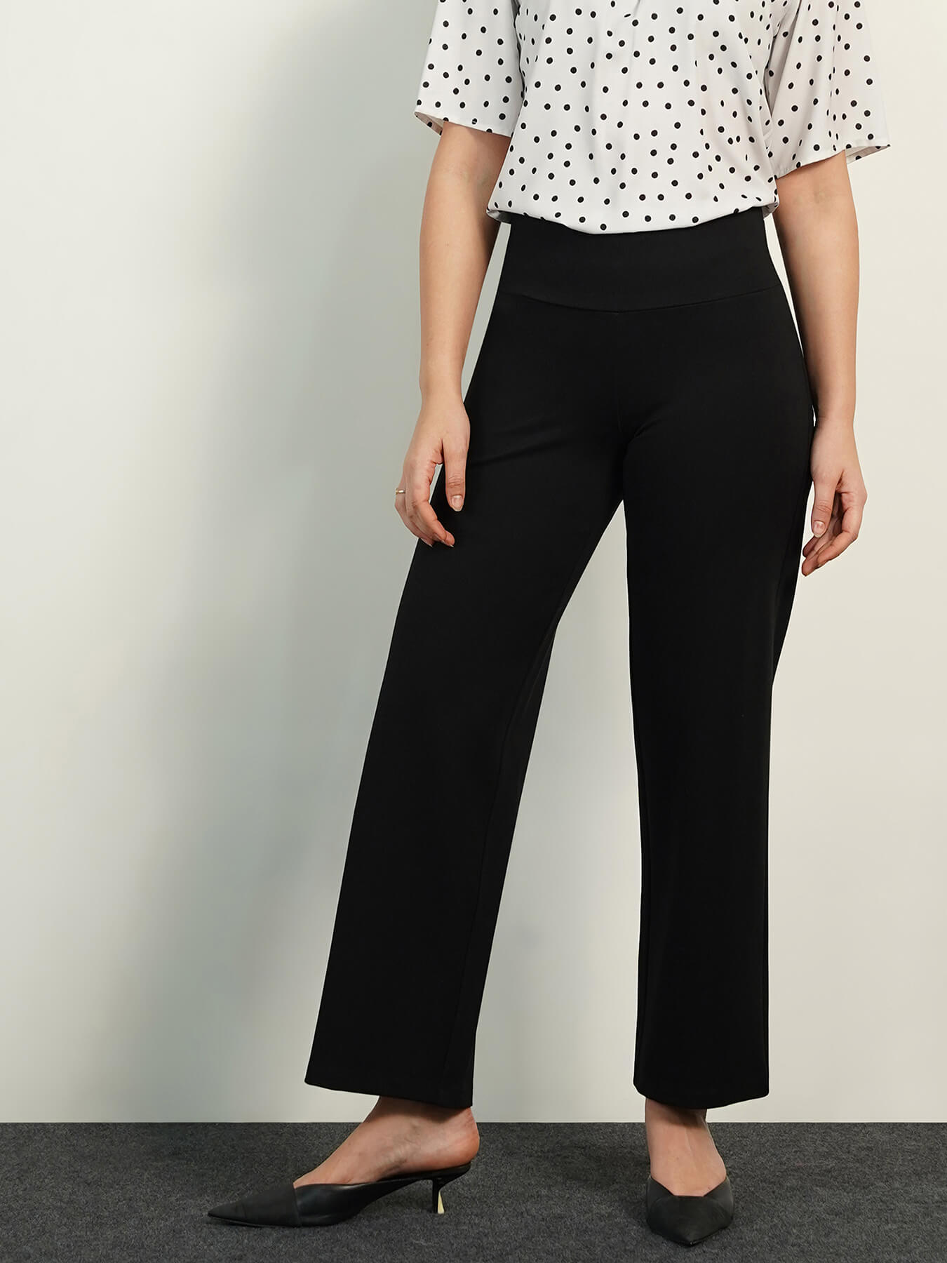 Livin Wide Leg Tummy Tucker Pants - Black
