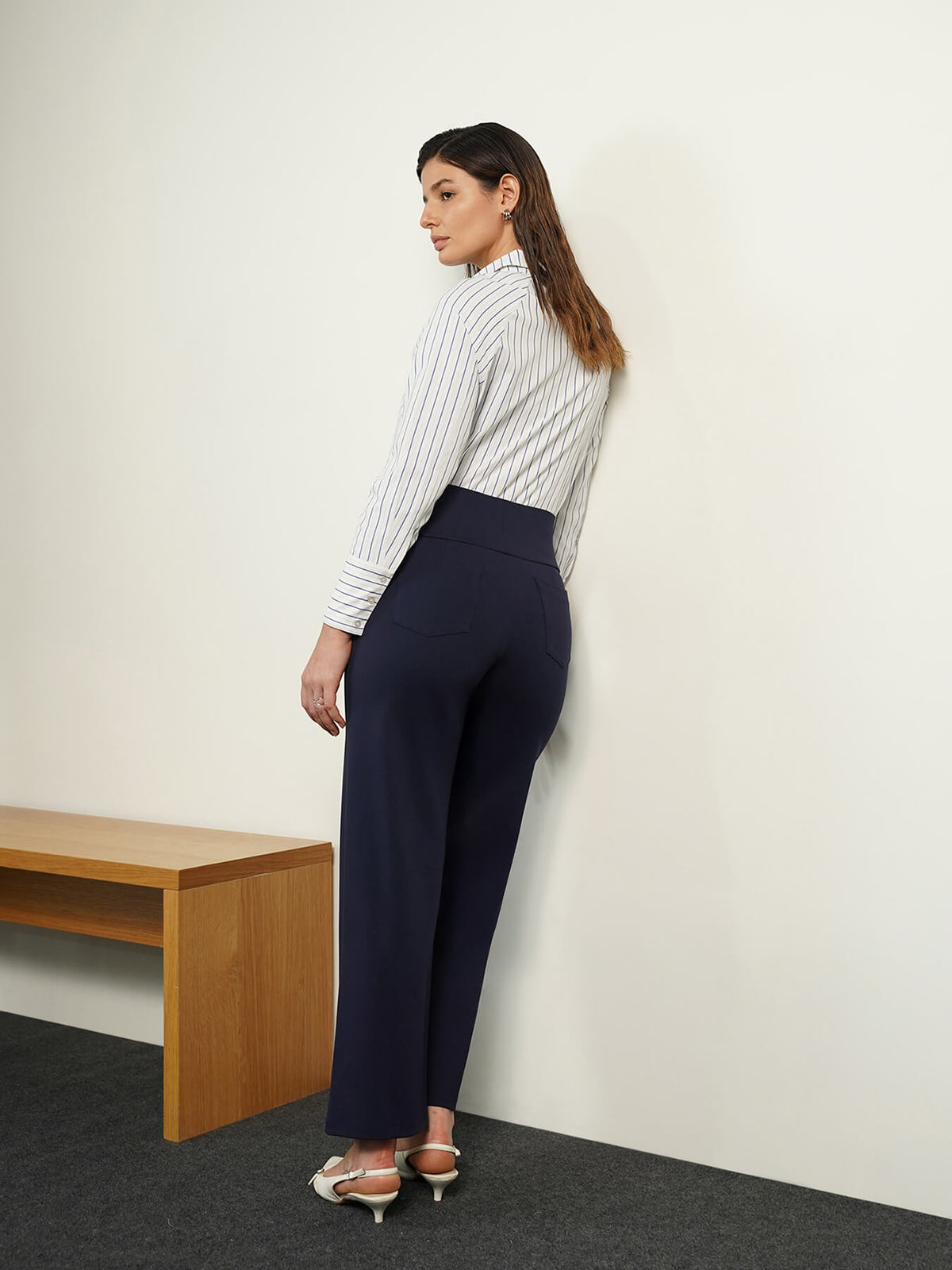Livin Wide Leg Tummy Tucker Pants - Navy