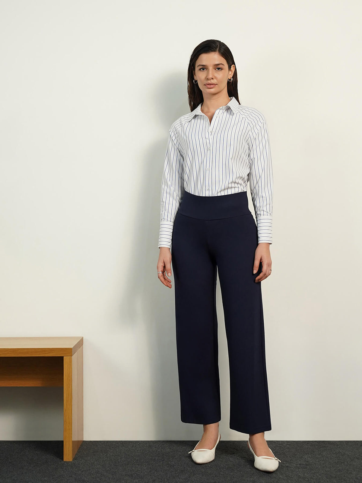 Livin Wide Leg Tummy Tucker Pants - Navy
