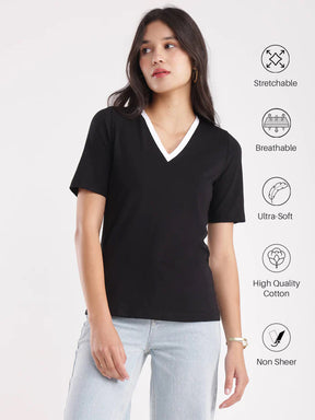 LivSoft Cotton T-Shirt - Black And White