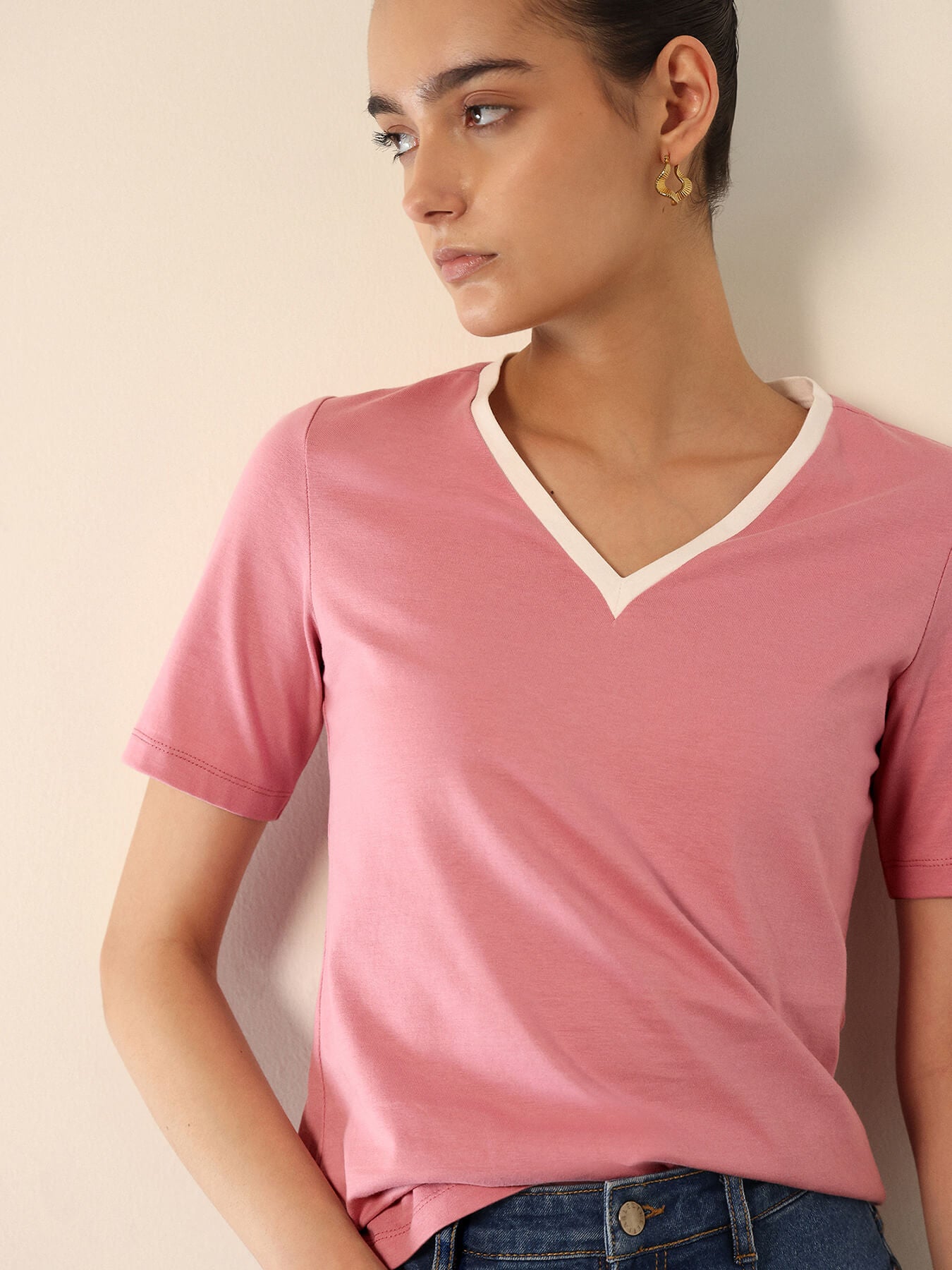 Pure Cotton T-shirt - Pink