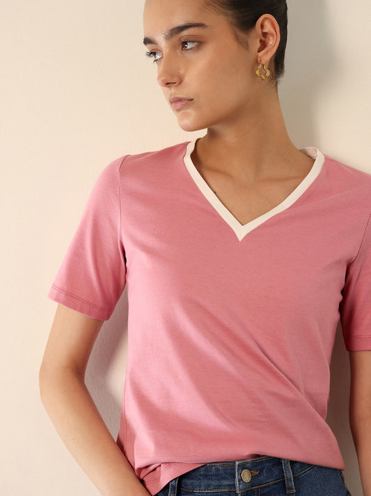 Pure Cotton T-shirt - Pink
