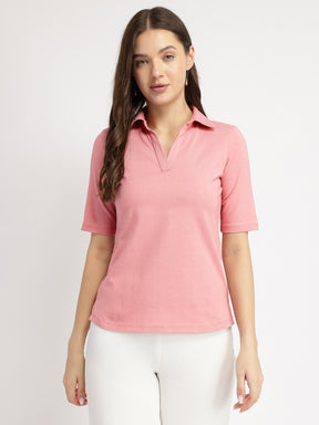 Cotton Polo T-Shirt - Pink