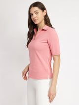 Cotton Polo T-Shirt - Pink