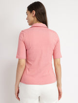 Cotton Polo T-Shirt - Pink