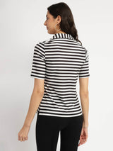 Striped Polo T-Shirt - Black