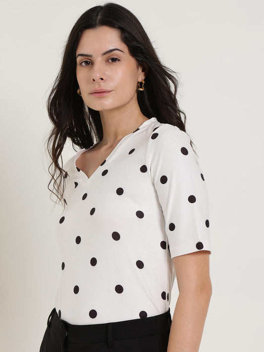 Polka Dot T-Shirt - Off White
