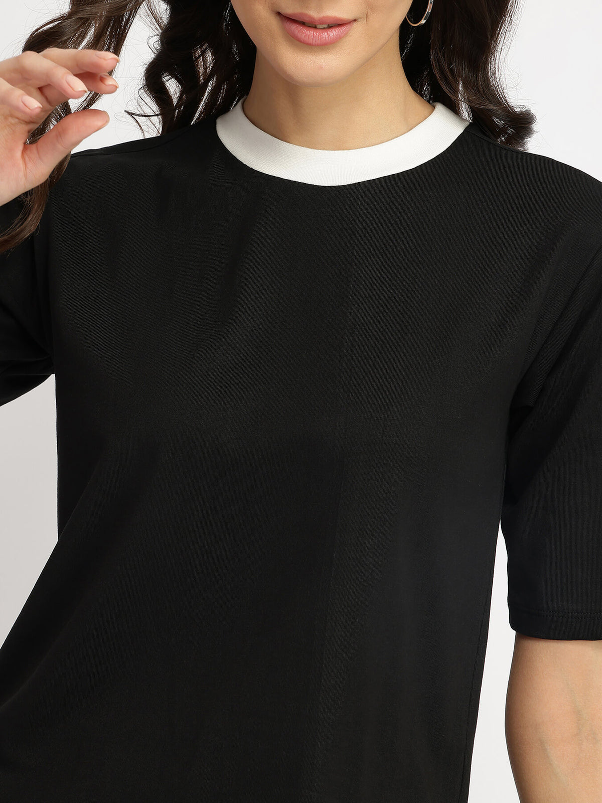 Cotton Crew Neck T-Shirt - Black