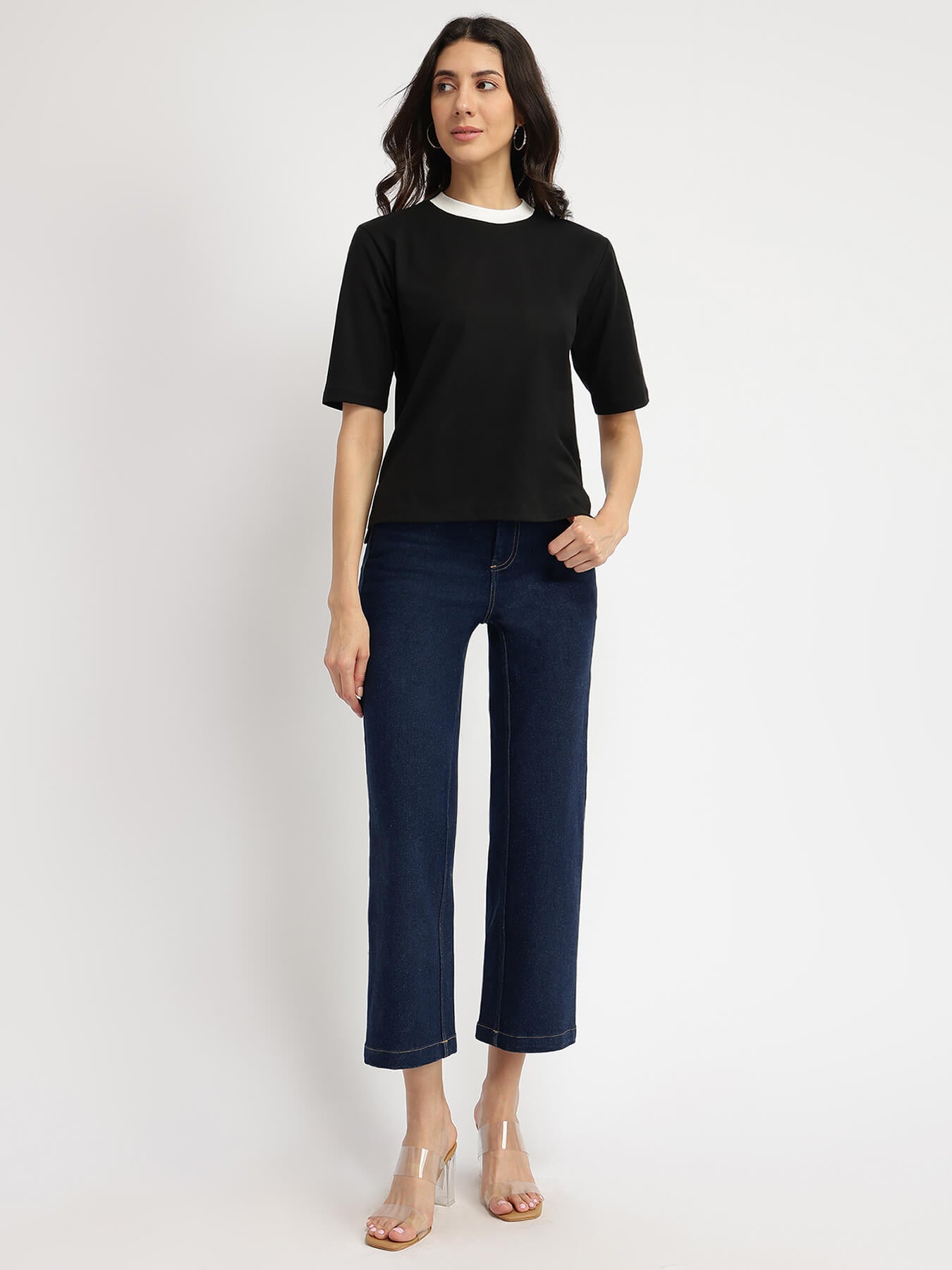 Cotton Crew Neck T-Shirt - Black
