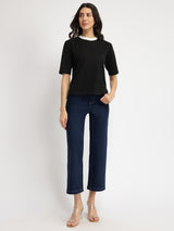 Cotton Crew Neck T-Shirt - Black