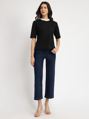 Cotton Crew Neck T-Shirt - Black