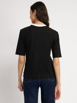 Cotton Crew Neck T-Shirt - Black