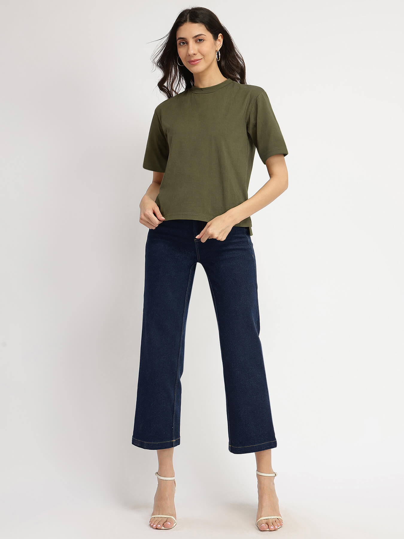 Cotton Crew Neck T-Shirt - Olive