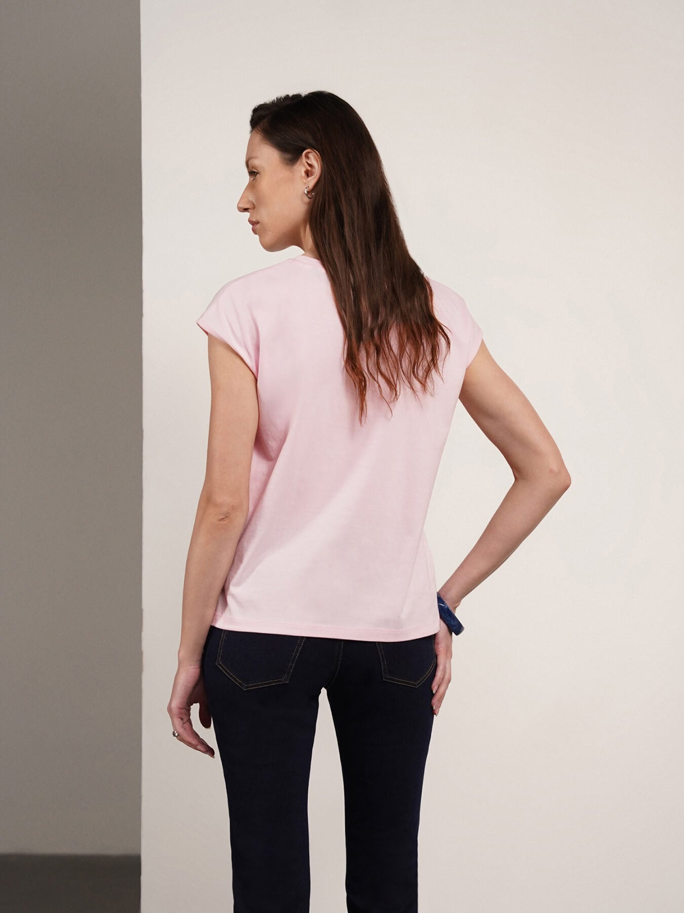 Pure Cotton Crew Neck T-Shirt - Pink