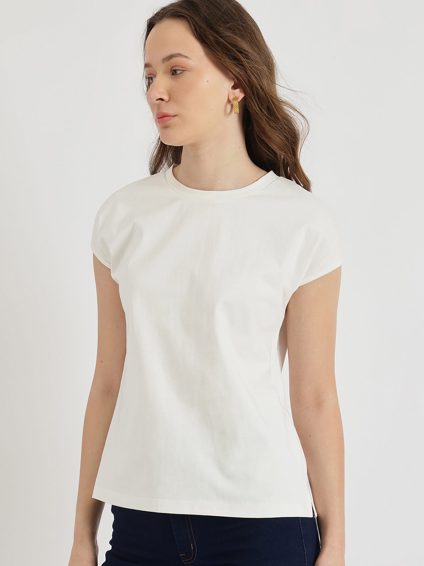 Cotton Crew Neck T-Shirt - White