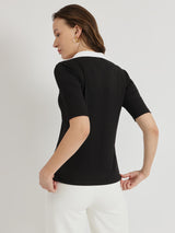 Colourblocked Polo T-Shirt - Black