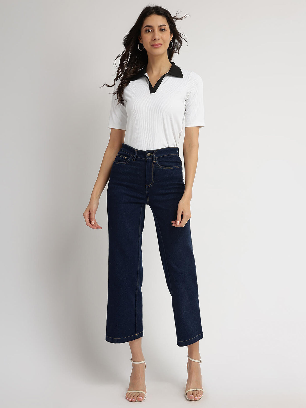 Colourblocked Polo T-shirt - White