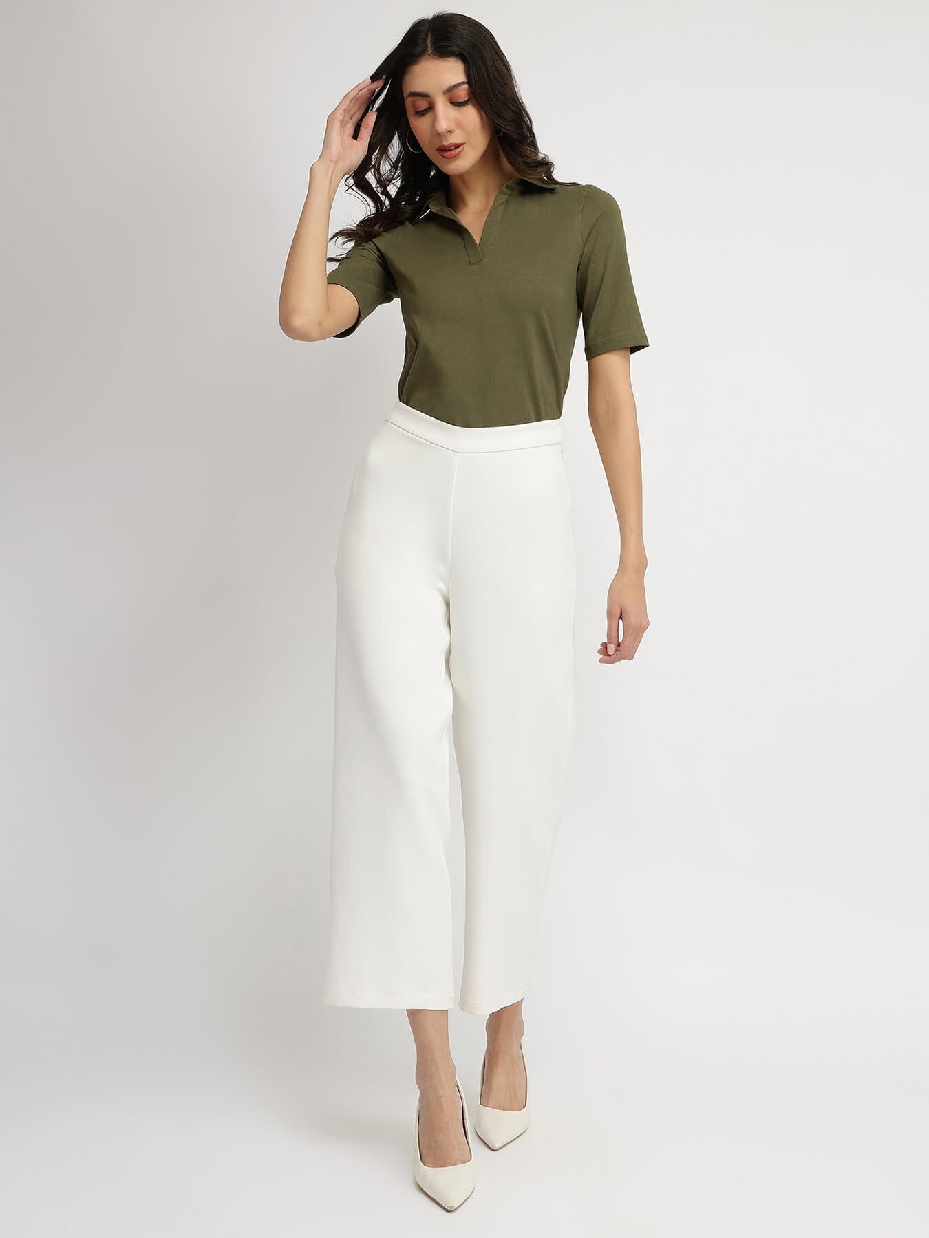 Cotton Polo T-Shirt - Olive