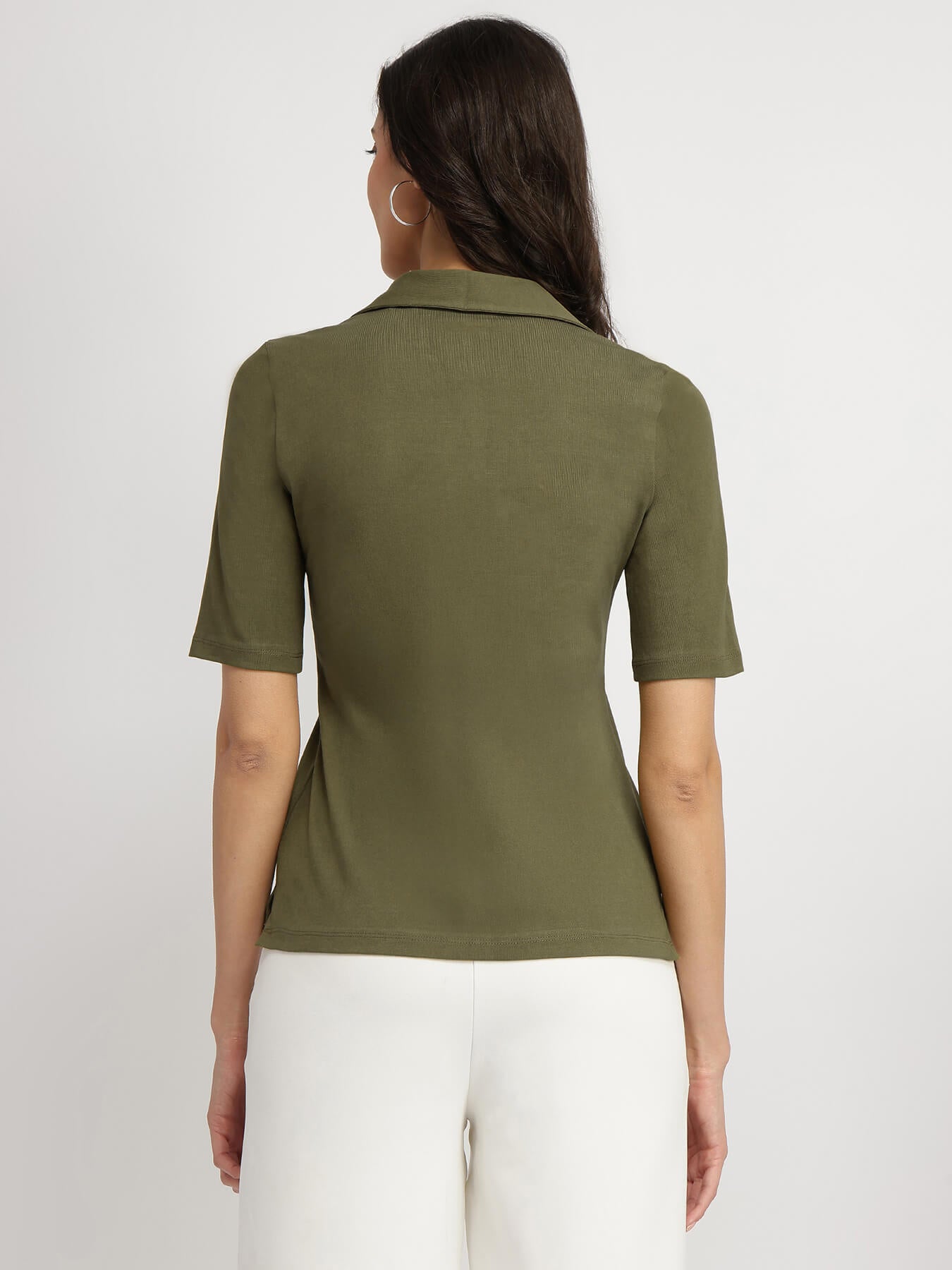 Cotton Polo T-Shirt - Olive