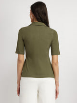 Cotton Polo T-Shirt - Olive