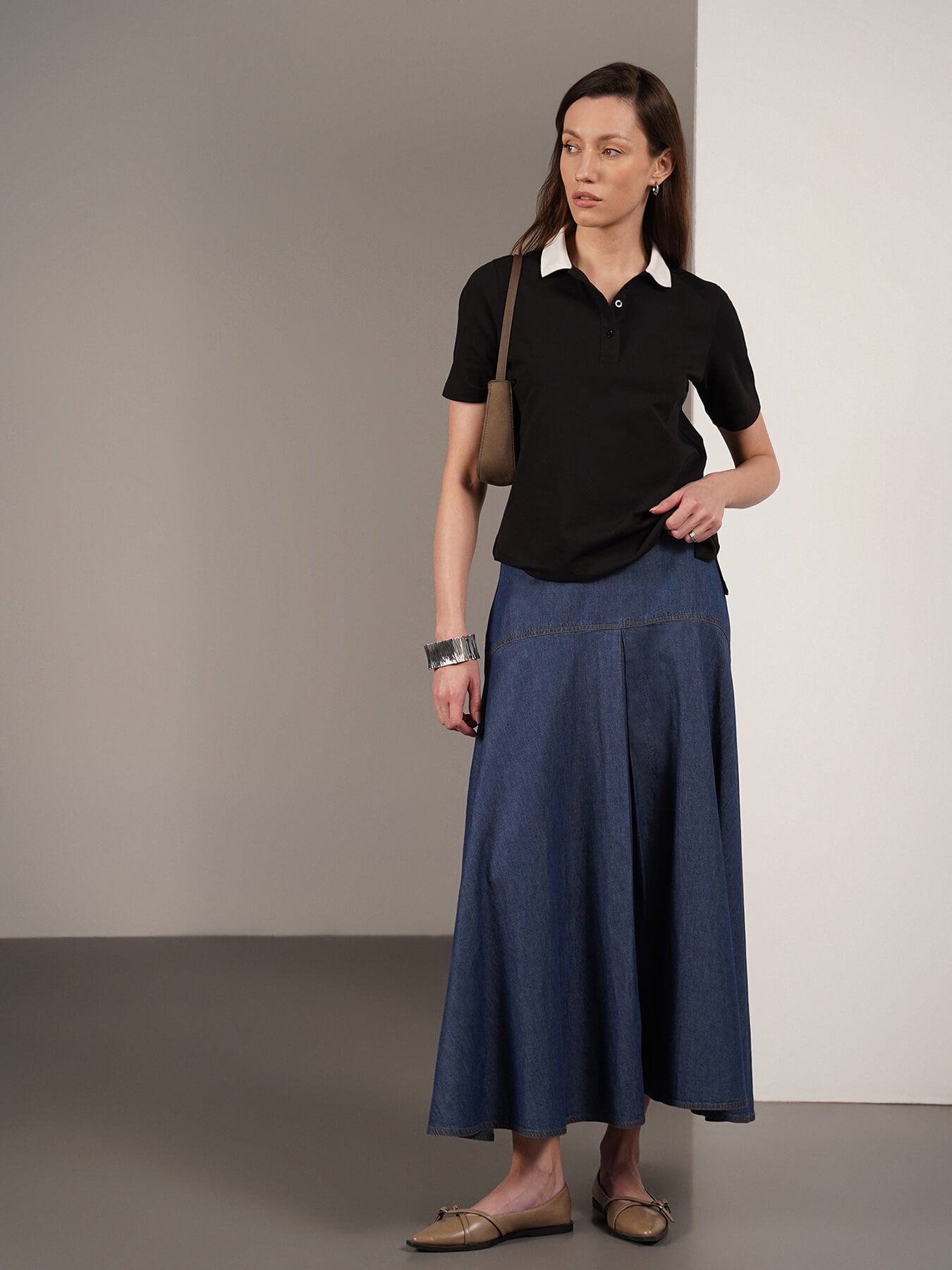 Cotton Polo T-Shirt - Black