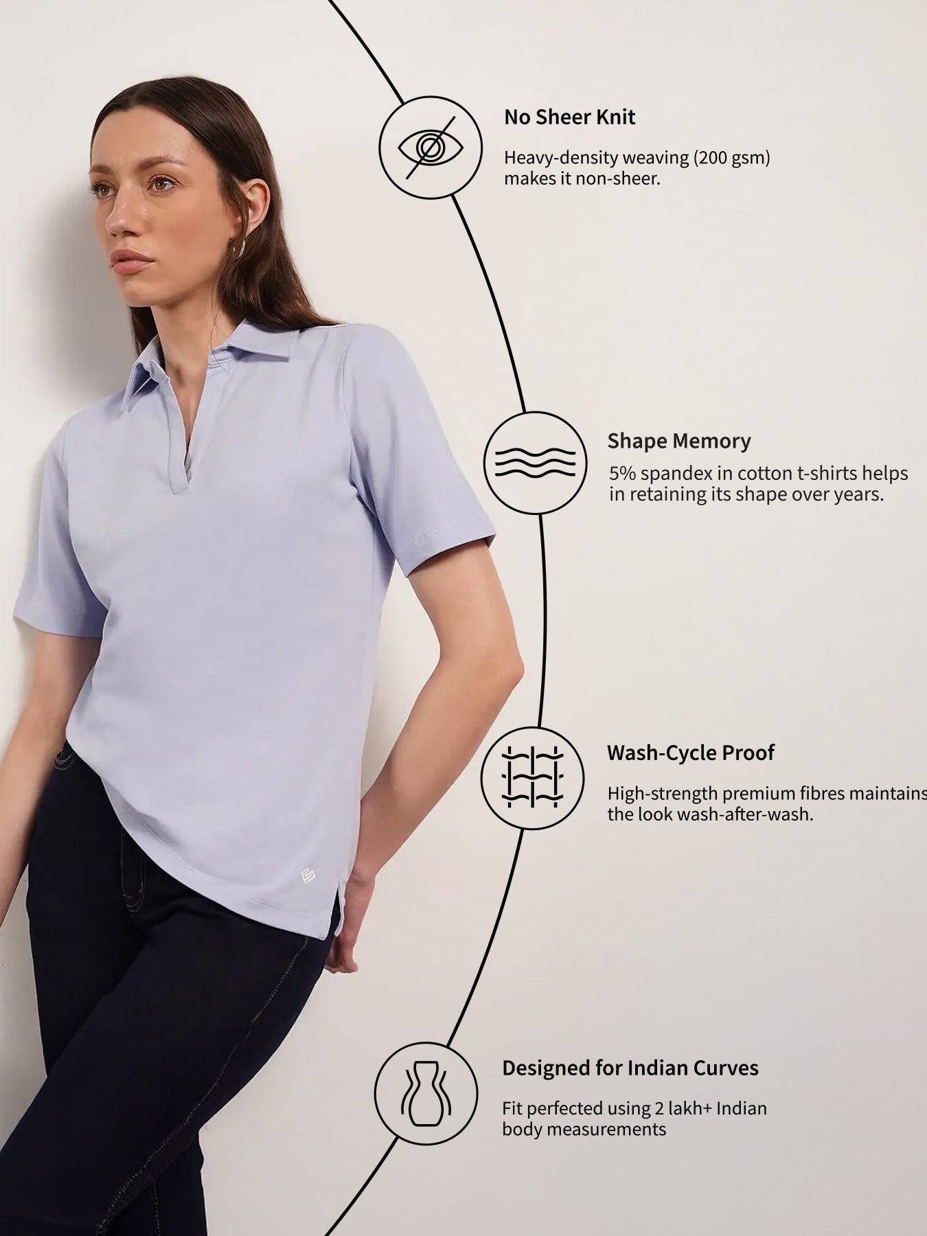Cotton Polo T-Shirt - Blue