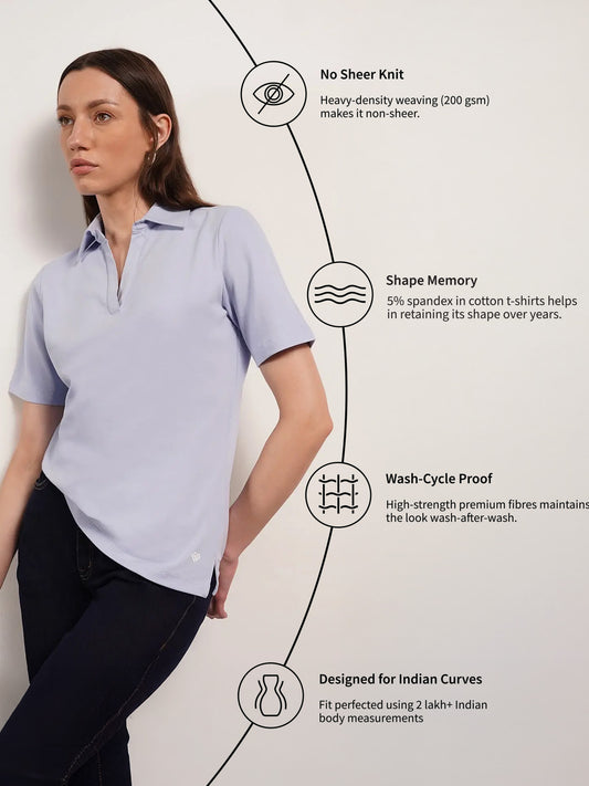 Cotton Polo T-Shirt - Blue