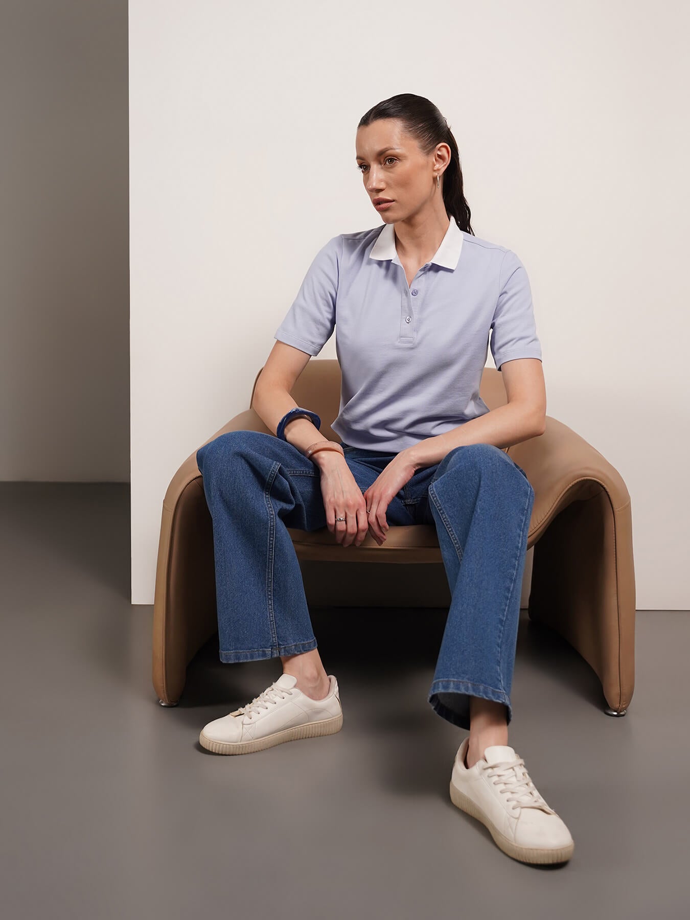 Cotton Polo T-Shirt - Blue