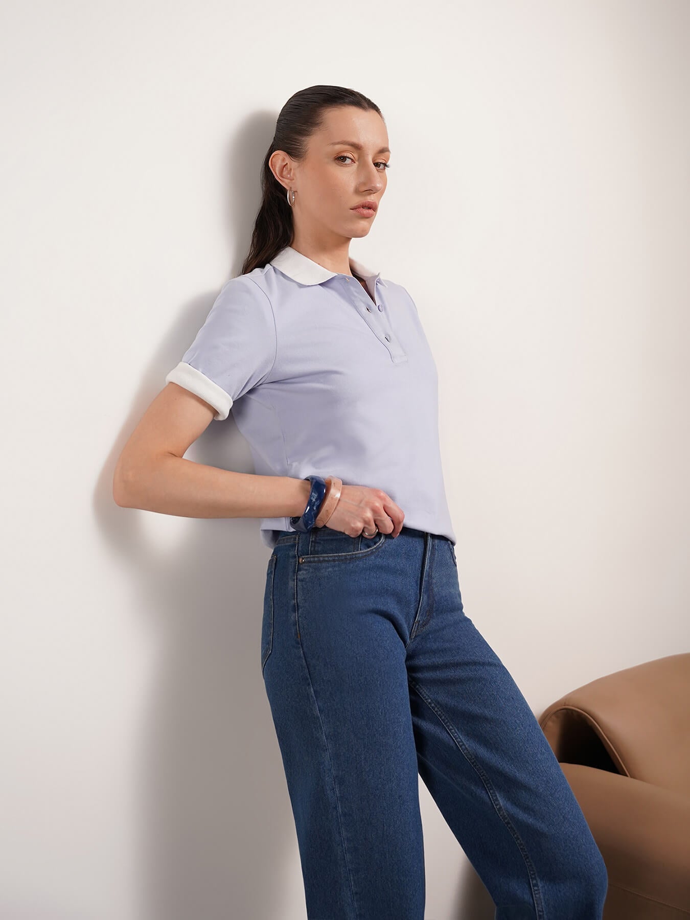 Cotton Polo T-Shirt - Blue