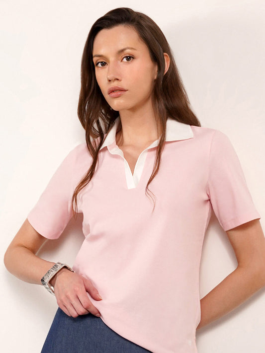Cotton Polo T-Shirt - Pink