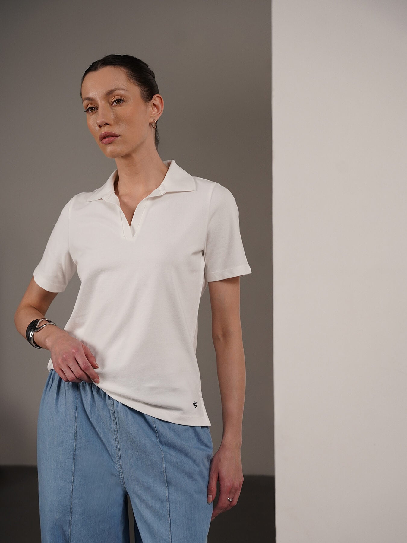 Cotton Polo T-Shirt - White
