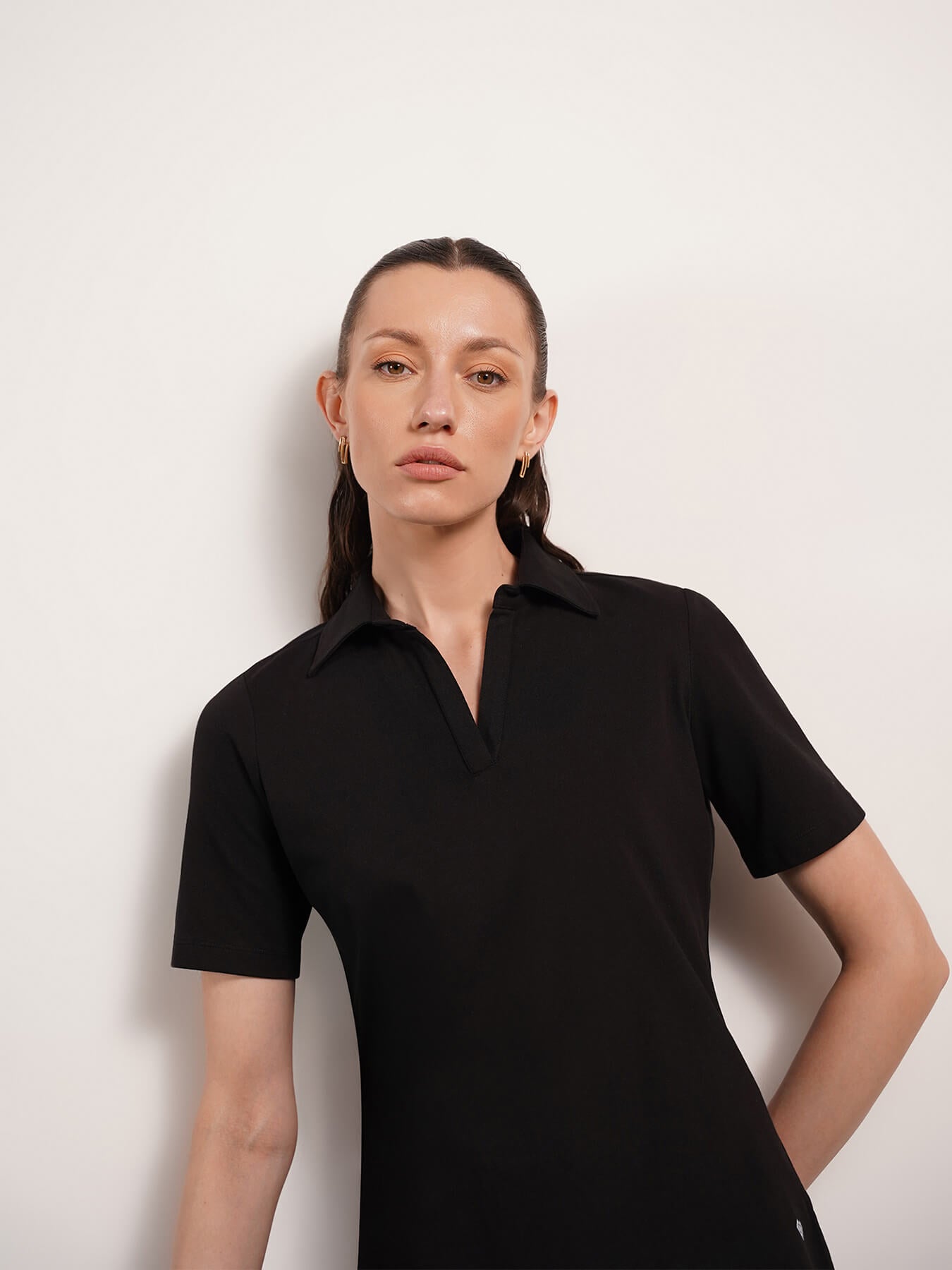 Cotton Polo T-Shirt - Black